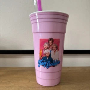 The Golden Girls Pink Travel Tumbler with Straw 32 oz Stay Golden - Picture 1 of 4