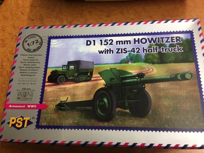 maquette 1/72, RARE , PST     SEMI CHENILLE ZIS-42 AVEC OBUSIER D1 RUSSE - Photo 1/3