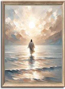 Jesus geht auf dem Wasser Wandbild Christliche Bibel Geschichten Wanddeko Bilder Modus - Bild 1 von 7