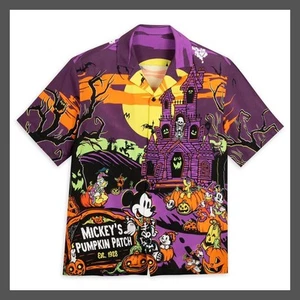 Men's Mickey Mouse & Friends Halloween Woven Short Sleeve Graphic T-Shirt - - Picture 1 of 5