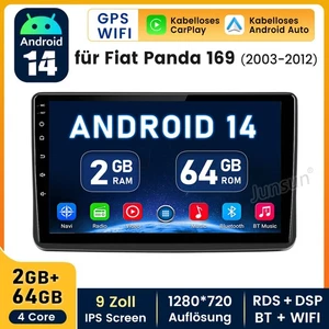 64GB Für Fiat Panda 2003-2012 Carplay Android 14 Autoradio GPS NAVI BT WIFI SWC - Bild 1 von 18