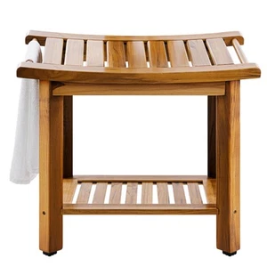 Teak Duschbank Sitz mit Griffen AB & Co Gruppe, Tragbare Holz Duschbank... - Bild 1 von 9
