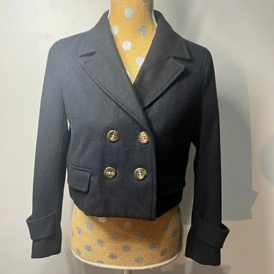 Блейзер женский двубортный укороченный шерстяной Cartonnier Anthropologie маленький - Изображение 1 из 4