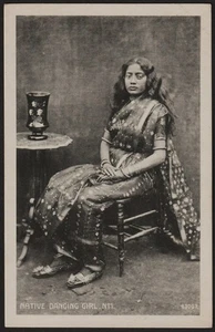 Tarjeta postal india chica bailarina nativa - Imagen 1 de 1