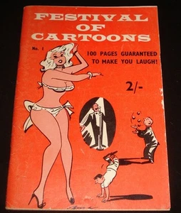FESTIVAL OF CARTOONS #1 1950s AUSSIE MEN'S COMICS & JOKES  ATLAS PUBLICATION - Picture 1 of 5
