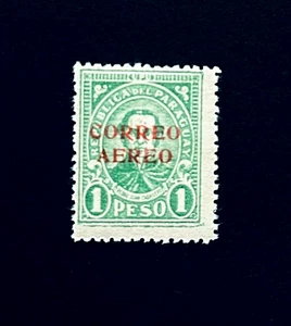 PARAGUAY Stamp - 1930 Air Mail Red Overprint Sn C27 Added Back Print MLH r22 - Picture 1 of 2