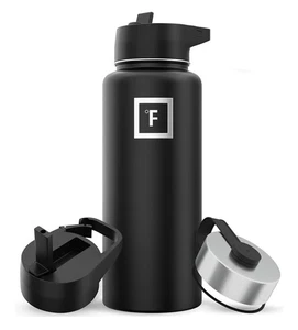IRON FLASK 32oz Camping & Hiking Hydration Flask. Midnight Black Wide Mouth - Picture 1 of 10