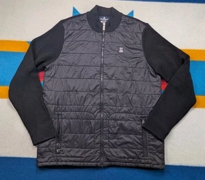 Psycho Bunny Robert Godley Eglood Puffer Jacket Wool Blend Hybrid Black Large - Picture 1 of 7