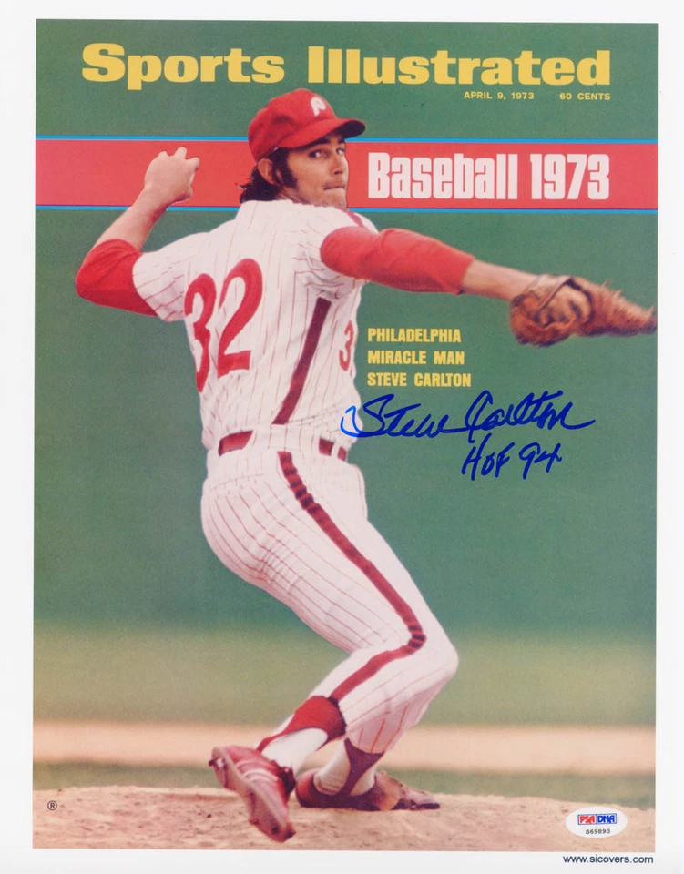 Steve Carlton SIGNED Sports Illustrated 11x14 Print Phillies PSA/DNA AUTOGRAPHED - Image 1 of 1