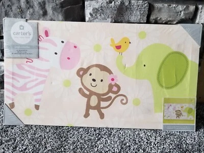 Impresión de pared en lienzo con tema de selva para bebé niña Carters Foto 1 de 4