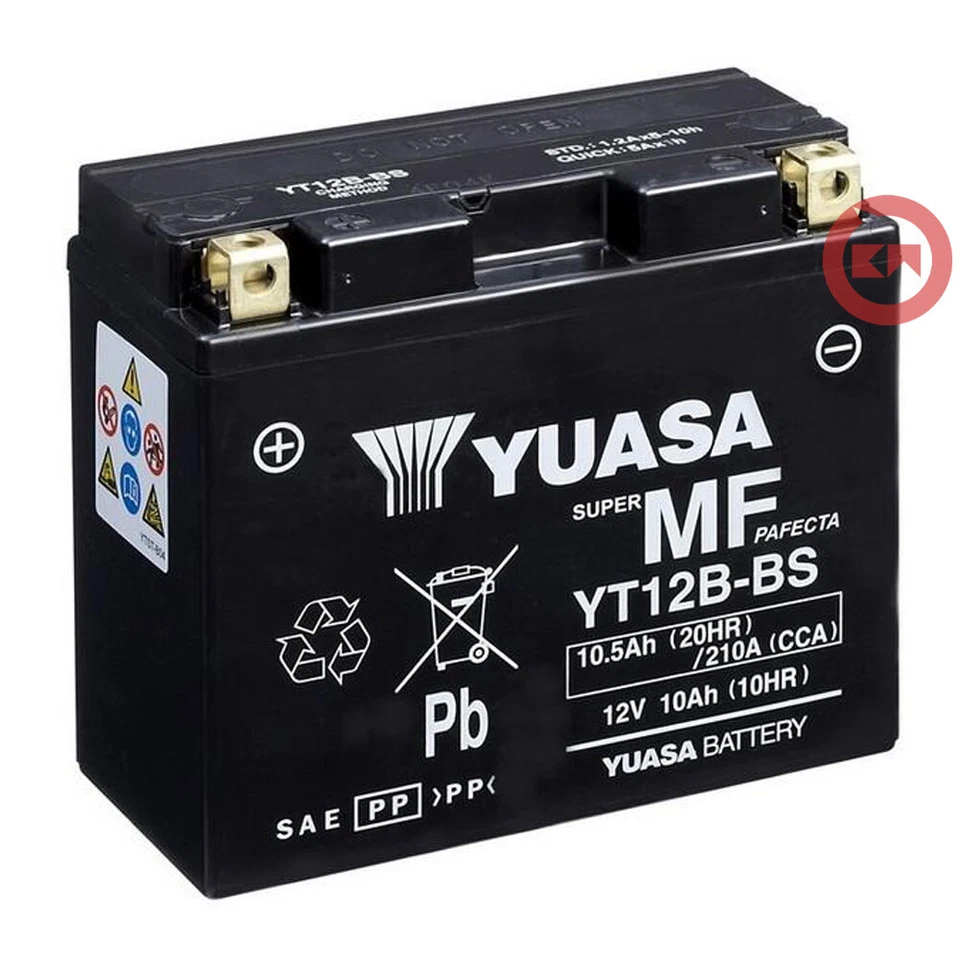 BATTERIA YUASA YT12B-BS 12V 10AH SIGILLATA DUCATI MONSTER 695 ANNO 2008 — 第 1/3 张图片
