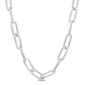 Amour Sterling Silver 6mm Polished Paperclip Chain Necklace - 24 in. - Picture 1 of 6