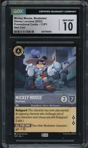 Lorcana CGC 10 Gem Mint Gen Con Promo Mickey Mouse Musketeer 11/P1 - Picture 1 of 2