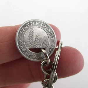 SEATTLE Transit Medaille Schlüsselanhänger - umfunktioniert Vintage große Münze Schlüsselanhänger - Bild 1 von 5