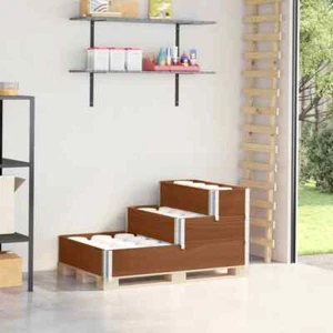 Paletten-Aufsatzrahmen 3-fach Braun 120x80 cm Massivholz Kiefer vidaXL - Bild 1 von 8