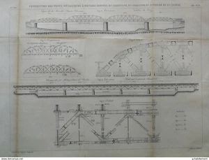 ANNALES PONTS et CHAUSSEES (Allemagne) - Constructions de ponts métalliques 1887 - Imagen 1 de 5