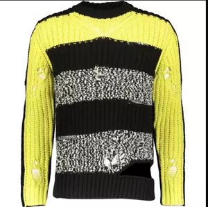 Pullover Diesel Para Hombre Raro K-DANIEL Negro/Amarillo Rayas Envejecido £295.00 - Imagen 1 de 9