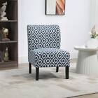 Armless Accent Chair for Bedroom Upholstered Slipper Chair for Living Room Blue