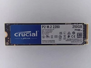 Crucial P2 CT250P2SSD8 250GB 2280 NVMe M.2 Solid State Drive SSD - Photo 1/2