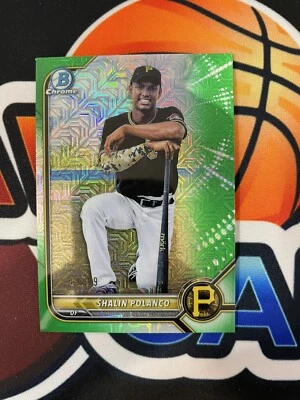 2022 Bowman Chrome Shalin Polanco #BCP-145 Mojo Green Refractor /99 Pirates - Image 1 of 2