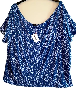 Kaleidoscope Blue Polka Dot Top Plus Size 30 NEW - Picture 1 of 4