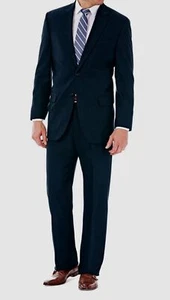 Haggar Men's Blue Classic-Fit Stretch Jacket Pants 2-Piece Suit Size 46S - Picture 1 of 1