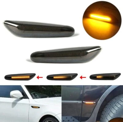 Juego de luces laterales LED ámbar dinámicas de humo para BMW E90 E60 E82 E46 E88 E92 E91 E93 Foto 1 de 4