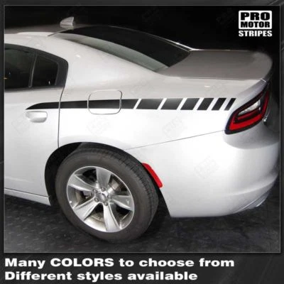 Calcomanías de rayas laterales para cuarto trasero Dodge Charger 2011-2023 (elige el color) Foto 1 de 2