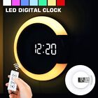 Temperature Date Wall Clock Home Lamp Table Night Light LED 3D Digital