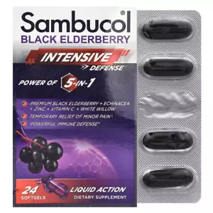 Black Elderberry, Intensive Defense, Power of 5-in-1, 24 Softgels - Picture 1 of 2