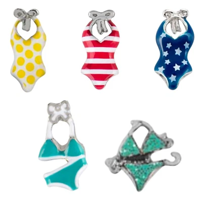 Origami Owl SWIMSUIT, BATHING SUIT, STRING BIKINI Floating BEACH & OCEAN Charm - Image 1 of 2