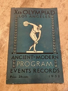 Vintage Xth Olympics 1932 Los Angeles Olympiad Ancient Modern Program Events - Bild 1 von 7