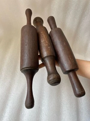 Vintage Wooden Rolling Pin Set of 3, Belan with Handles, Kitchenware - 239 - Image 1 of 4