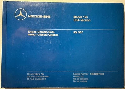 Original Mercedes Benz 560 SEC Modelo 126, Catálogo Motor/Chasis/Unidades  Foto 1 de 2