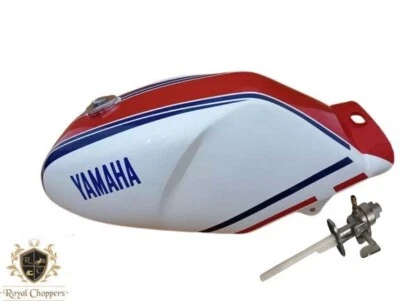 Ajuste para Yamaha Rz350 31k YPVS tanque de acero pintado rojo, azul y blanco + grifos + tapa Foto 1 de 4