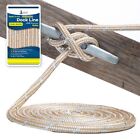 5/8" x 25' Gold/White REFLECTIVE Double Braided Nylon Dock Line - For Boats up