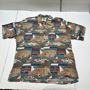 Kahala Hawaiian Shirt Mens M Woodside Watercolor Art Button Up Casual Style - Picture 1 of 4