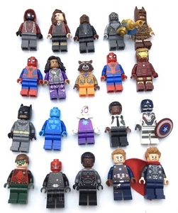 LEGO LOT OF 20 SUPER HERO MINIFIGURES BATMAN ROBIN THOR MORALES AVENGERS MORE - Picture 1 of 1