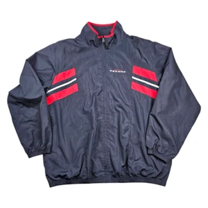 Vintage Reebok Houston Texans Windbreaker Jacket Mens XL Navy Blue NFL Football - Picture 1 of 11