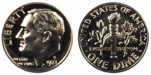 1971 S Proof Roosevelt Clad Dime Cover