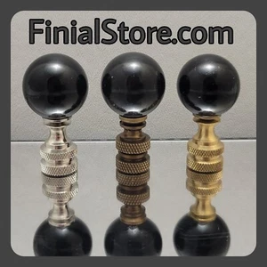 Acabados de lámpara de bola de vidrio negro de 1" bases de níquel/pulido/latón antiguo - Imagen 1 de 18