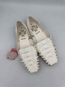 NWT Sam & Libby Womens White Asha Saddle Espadrille Woven Sandals Size 10 - Picture 1 of 8