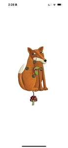 Allen Designs P2152 Foraging Fox Pendulum Wall Clock 14" - Picture 1 of 4