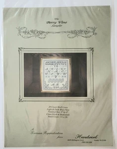 HANDWORK BERRY VINE GERMAN REPRODUCTION SAMPLER COUNTED CROSS STITCH CHART NEW - Picture 1 of 2