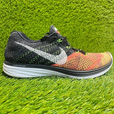 Nike Flyknit Lunar 3 Womens Size 8.5 Orange Black Athletic Running Shoes Sneaker - Image 1 of 4