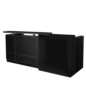 Büromöbel Empfangstheke Philadelphia Theke 2,5 m schwarz Lederoptik Rezeption - Bild 1 von 7