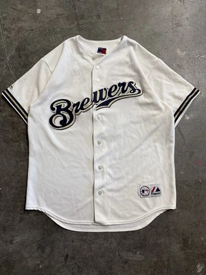 Camiseta deportiva vintage Majestic Hardy #7 Milwaukee Brewers para hombre talla XL hecha en EE. UU. Foto 1 de 4