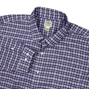 L.L. Camisa Bean Para Hombre 3XL Manga Larga Púrpura Franela a Cuadros 100% Algodón Abotonada - Imagen 1 de 10