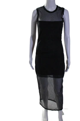 Vestido Pinko para mujer de malla sin mangas cuello redondo sin cordones con cremallera negro talla M Foto 1 de 4