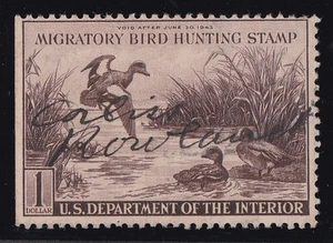USA 1942 DUCK HUNTING STAMP USED RW9 "VOID AFTER JUNE 30, 1943" - Picture 1 of 1
